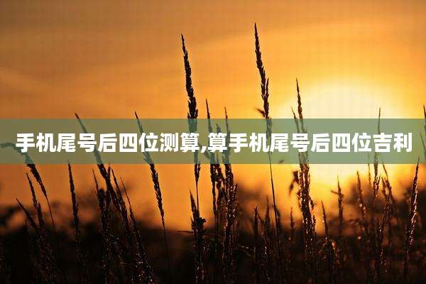 手机尾号后四位测算,算手机尾号后四位吉利