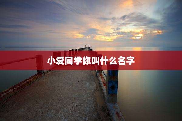 小爱同学你叫什么名字