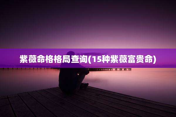 紫薇命格格局查询(15种紫薇富贵命)