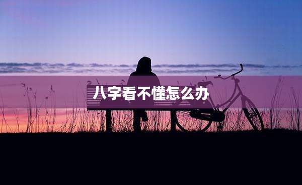八字看不懂怎么办
