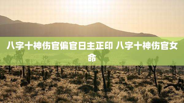 八字十神伤官偏官日主正印 八字十神伤官女命
