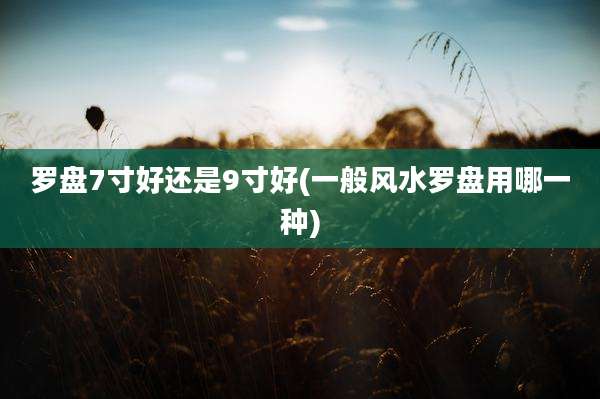 罗盘7寸好还是9寸好(一般风水罗盘用哪一种)