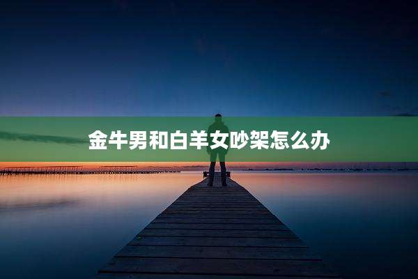 金牛男和白羊女吵架怎么办
