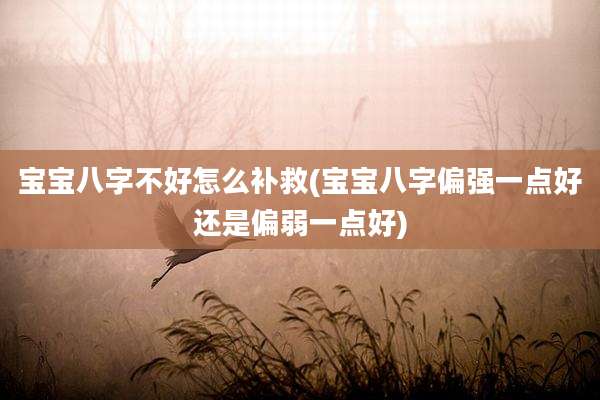宝宝八字不好怎么补救(宝宝八字偏强一点好还是偏弱一点好)