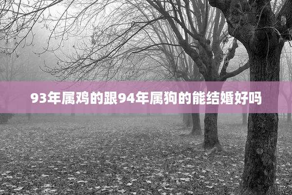 93年属鸡的跟94年属狗的能结婚好吗