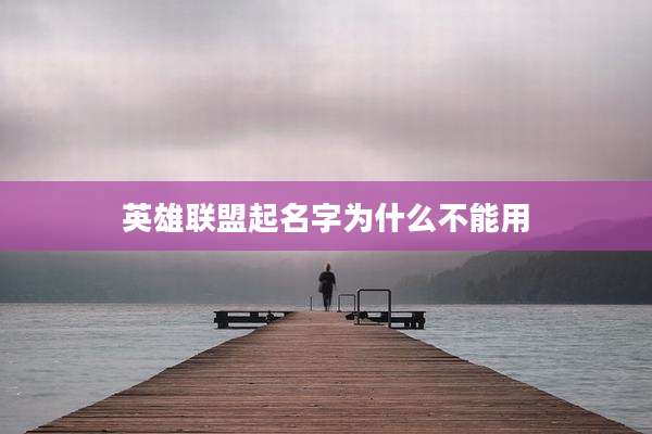 英雄联盟起名字为什么不能用