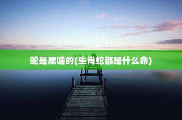蛇是属啥的(生肖蛇都是什么命)