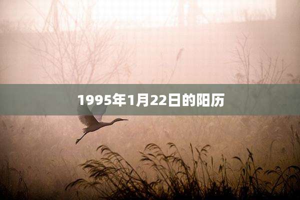 1995年1月22日的阳历