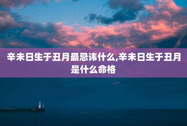 辛未日生于丑月最忌讳什么,辛未日生于丑月是什么命格