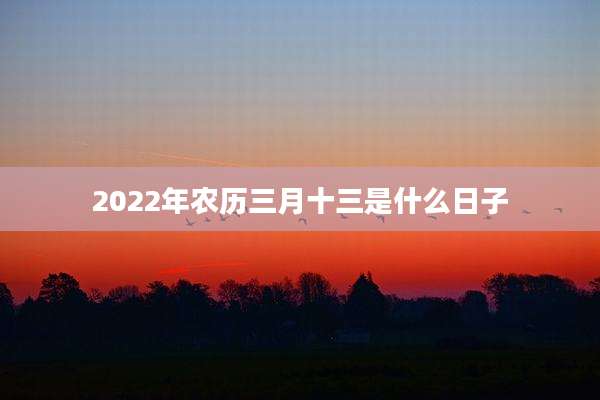 2022年农历三月十三是什么日子