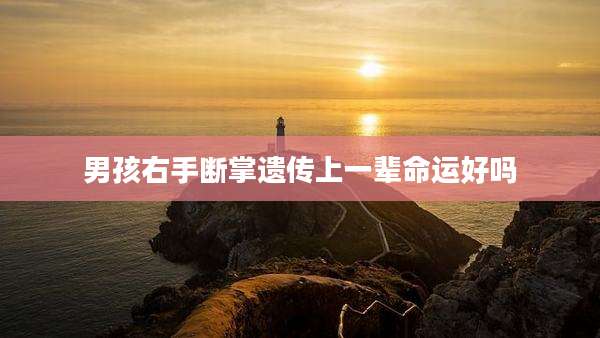 男孩右手断掌遗传上一辈命运好吗