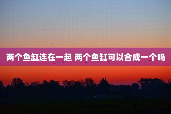 两个鱼缸连在一起 两个鱼缸可以合成一个吗