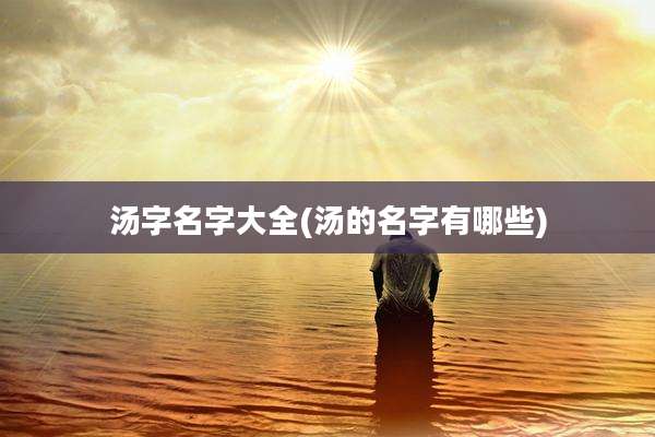 汤字名字大全(汤的名字有哪些)