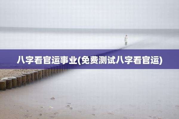 八字看官运事业(免费测试八字看官运)