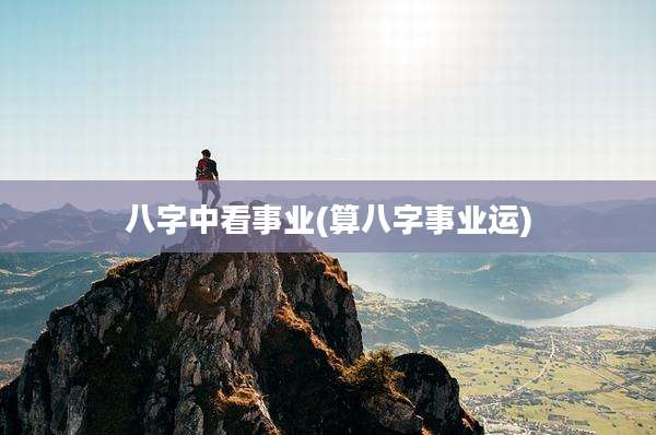 八字中看事业(算八字事业运)