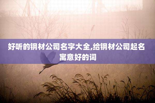 好听的钢材公司名字大全,给钢材公司起名 寓意好的词