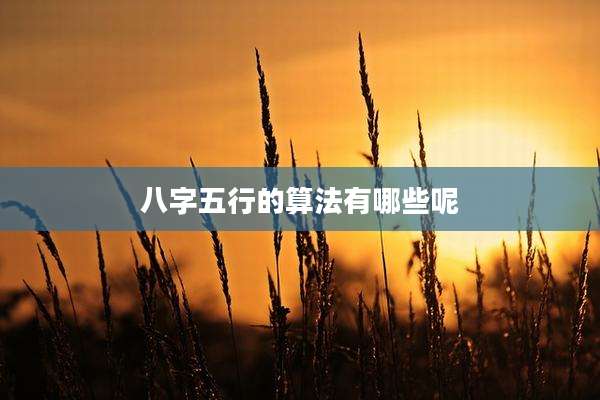 八字五行的算法有哪些呢