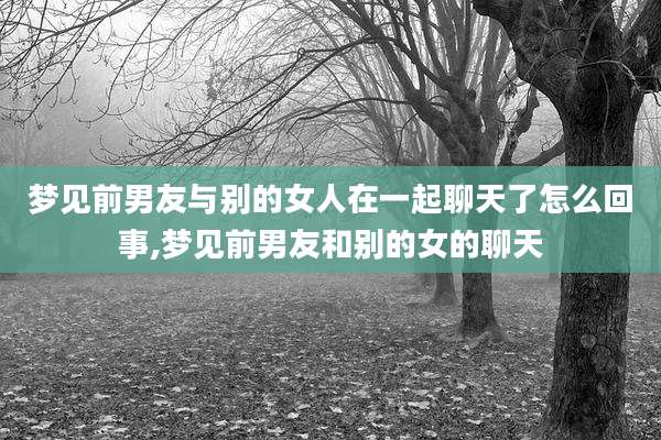 梦见前男友与别的女人在一起聊天了怎么回事,梦见前男友和别的女的聊天