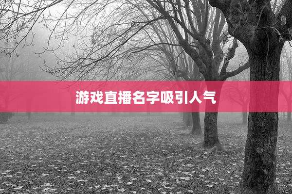 游戏直播名字吸引人气