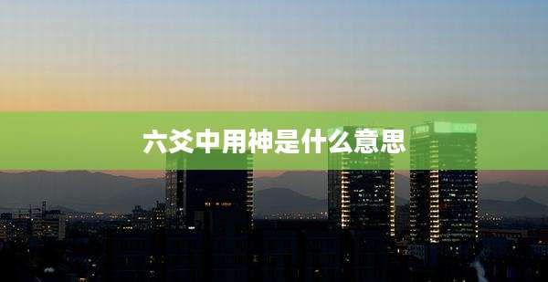 六爻中用神是什么意思