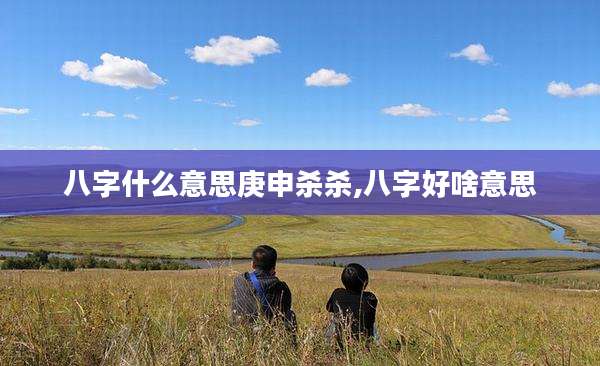 八字什么意思庚申杀杀,八字好啥意思