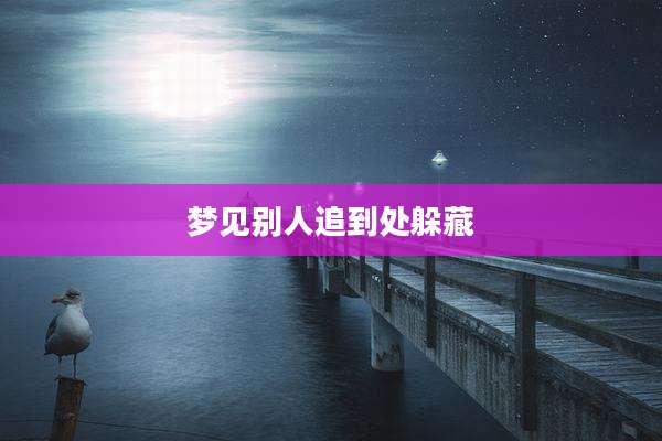 梦见别人追到处躲藏