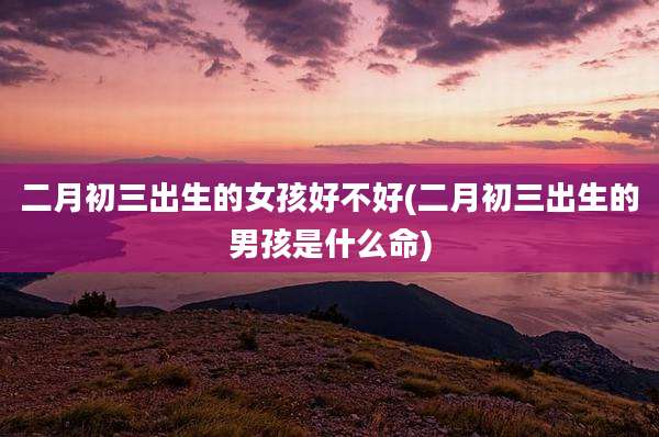 二月初三出生的女孩好不好(二月初三出生的男孩是什么命)