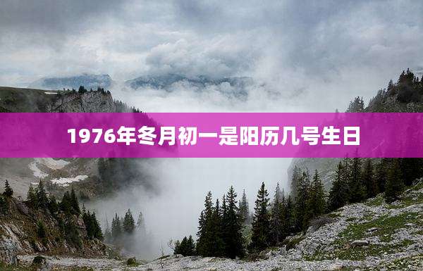 1976年冬月初一是阳历几号生日