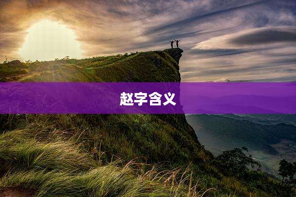 赵字含义