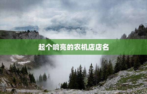起个响亮的农机店店名