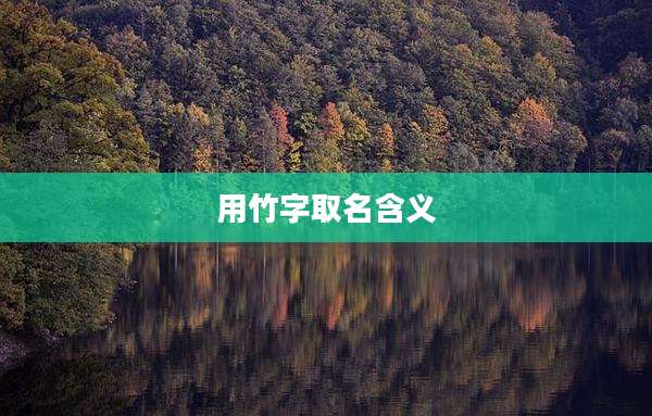用竹字取名含义