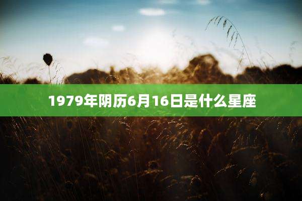 1979年阴历6月16日是什么星座