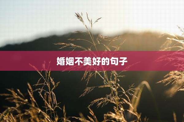 婚姻不美好的句子