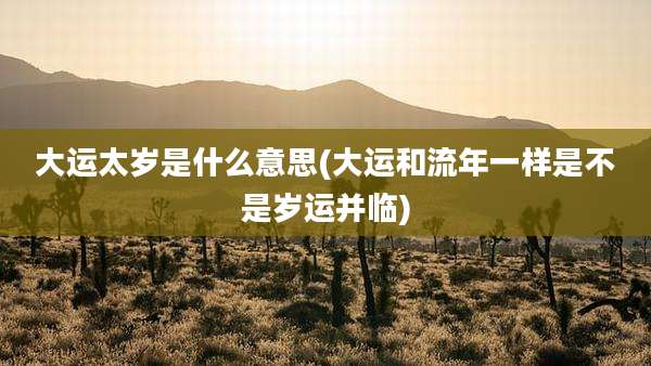 大运太岁是什么意思(大运和流年一样是不是岁运并临)