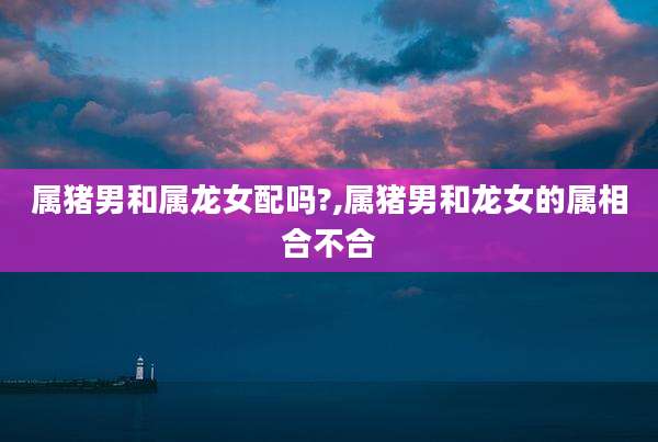 属猪男和属龙女配吗?,属猪男和龙女的属相合不合