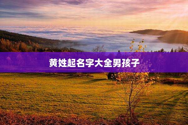 黄姓起名字大全男孩子