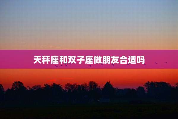 天秤座和双子座做朋友合适吗