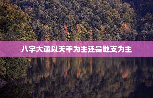 八字大运以天干为主还是地支为主