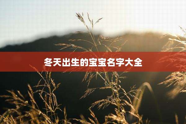 冬天出生的宝宝名字大全