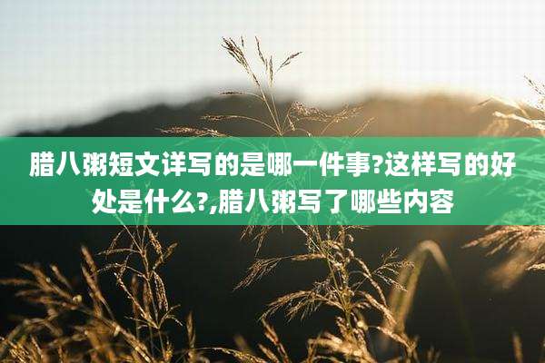 腊八粥短文详写的是哪一件事?这样写的好处是什么?,腊八粥写了哪些内容