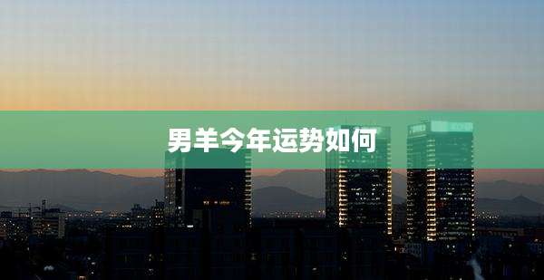男羊今年运势如何