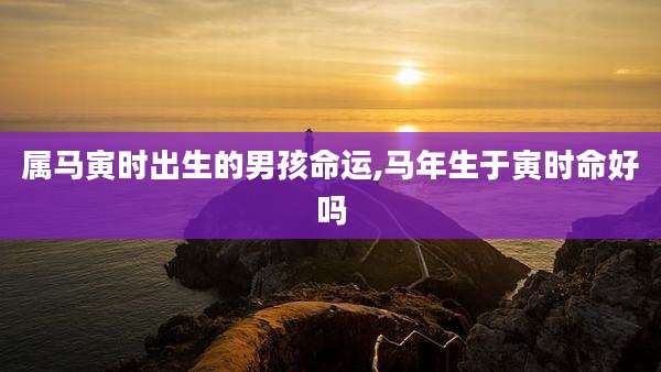 属马寅时出生的男孩命运,马年生于寅时命好吗