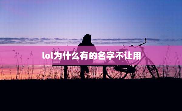 lol为什么有的名字不让用