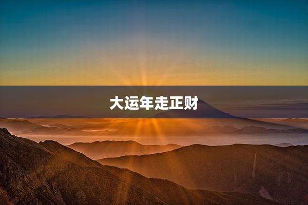 大运年走正财