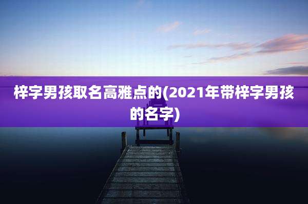 梓字男孩取名高雅点的(2021年带梓字男孩的名字)