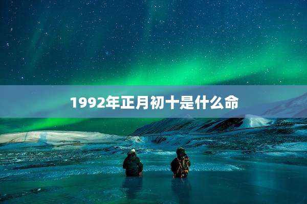 1992年正月初十是什么命