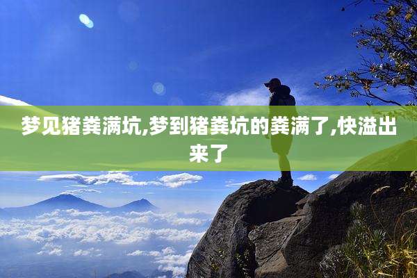 梦见猪粪满坑,梦到猪粪坑的粪满了,快溢出来了
