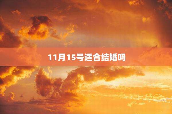 11月15号适合结婚吗