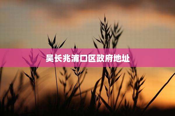 吴长兆浦口区***地址