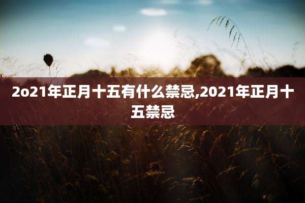 2o21年正月十五有什么禁忌,2021年正月十五禁忌